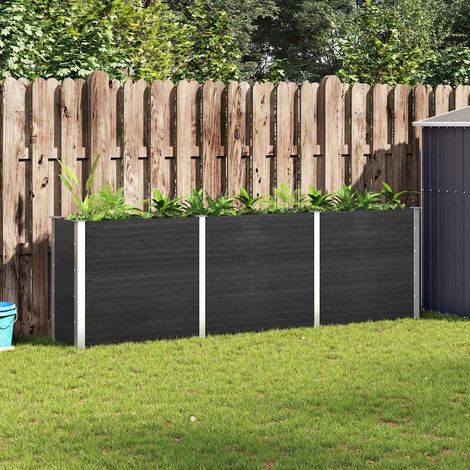 vidaXL Arriate de jardín WPC gris 300x50x91 cm (1/5)