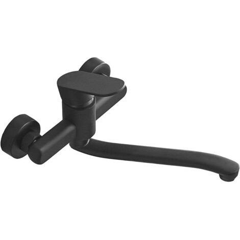 Einhebel-Wand-Küchenarmatur für Küchenarmatur Retro schwarz (30 cm (Auslauflänge), G1/2) (1/5)