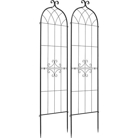 Mophorn Rankgitter 2er-Set, 180 x 52,5 cm, Metall Rankhilfe mit pulverbeschichteter Oberfläche und Verriegelungssystem, Kletterhilfe für Garten, Spalier für Blumen, Gemüse und Rosen