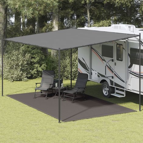 Tapis extérieur Tapis de tente Tapis de Camping 300 x 500 cm Anthracite 31770 (1/5)