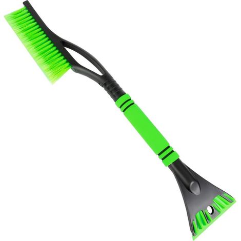 2 en 1 Grattoir à Glace et Brosse à Neige, Grattoir à Glace pour Voiture avec Brosse,balayette Neige Voiture Grattoir Voiture avec Balais à Neige pour Auto Grattoir Pare Brise (Vert) (1/5)