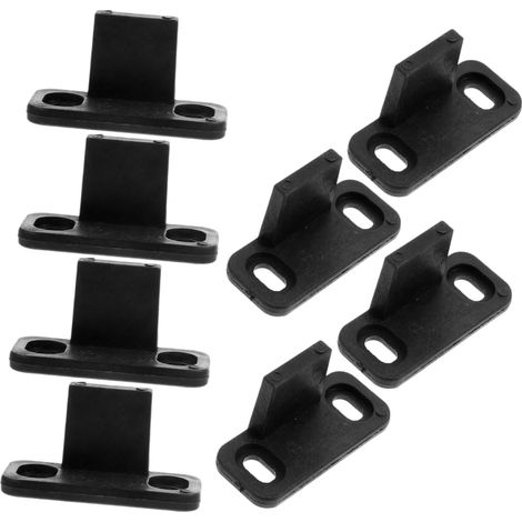 8 pièces guide de sol pour porte de grange coulissante, noir (1/5)