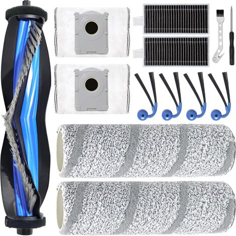 Accessoires pour Ecovacs Deebot X11 Pro Omni / X11 Pro / X11/X9 Pro Omni pièce de rechange pour aspirateur, 1 brosse principale,2 Brosse rotative,2 sacs à poussière 4 brosses latérales,2 filtres (1/5)