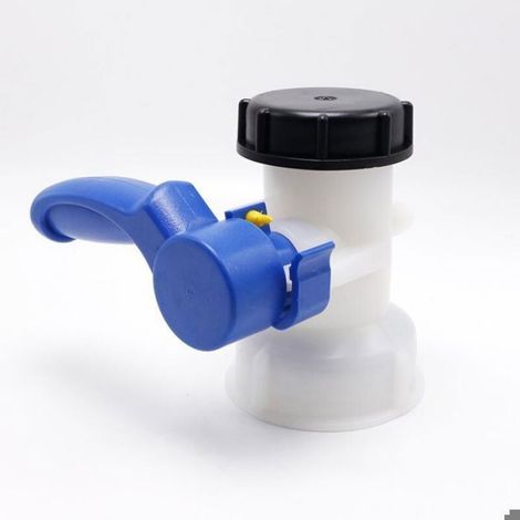 Vanne pour cuve IBC - - 1000 litres - 2 pouces / 60 mm - PEHD - Joint EPDM - Vanne verrouillable (1/4)