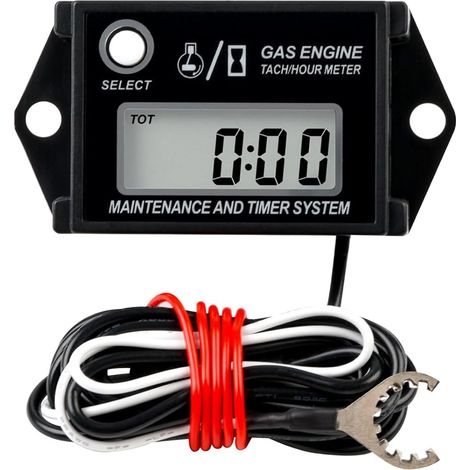 Numérique Inductif Tachymètre Heures Mètre,Rappel de régime maximal,Jauge de régime pour tondeuse à gazon ZTR à essence Tracteur Jetski Moto Marine Bateau Moteur hors-bord Souffleuse (1/5)