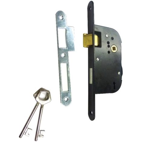 Cerradura de embutir 4 ranuras Clave L Negro JPM eje 40 - con cerradero - 290500-02-11