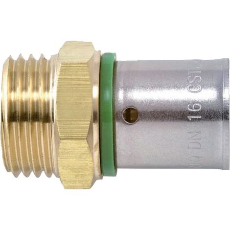 Sanitaire-Distribution – Raccord à sertir pour PER droit à visser M 16-12x17 – Filetage mâle 16mm – Pour installations sanitaires – Compatible avec tuyaux PER