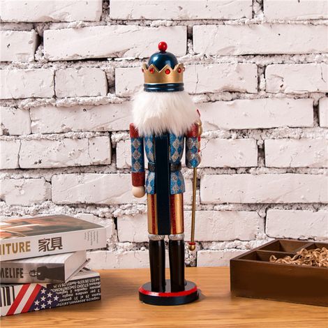 Sapin de Noël casse-noisette en bois bleu - Figurine décorative 1 pièce en boîte (1/5)