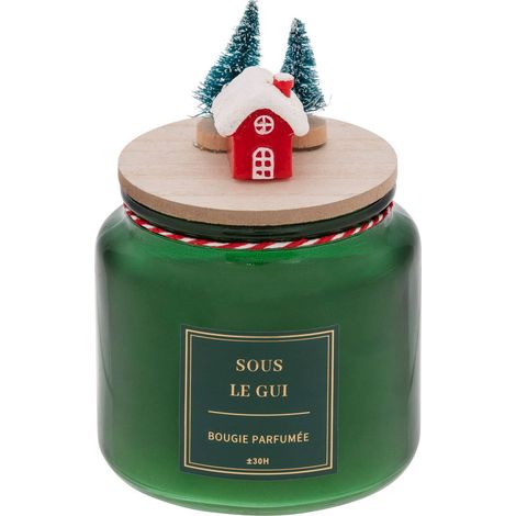 Candela profumata con coperchio decorato 330g assortiti - Feeric lights & christmas