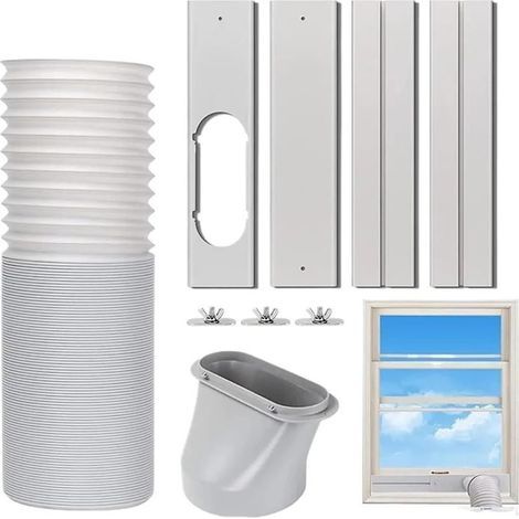 Kit de tuyau d'échappement portable et mobile pour climatiseur - Accessoires légers pour fenêtre coulissante (style A) (1/5)