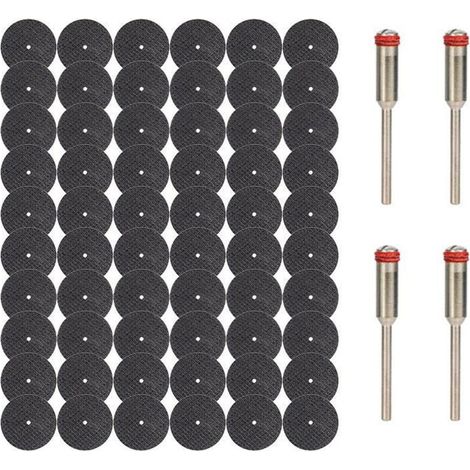 60 disques de découpe Dremel, mini disques de découpe pour métaux, lames de coupe pour outils rotatifs, avec 4 mandrins de 3 mm (1/4)