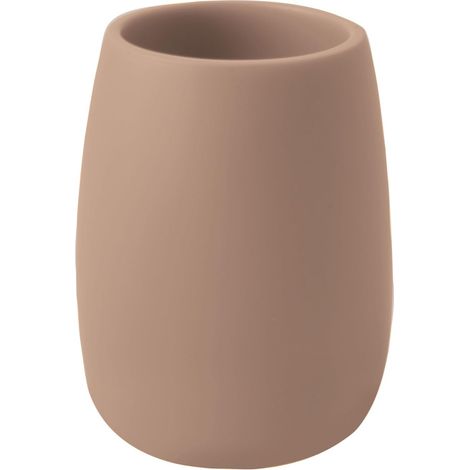 Gobelet Sven Basil en Polyrésine - Accessoire Pratique et Esthétique pour Votre Salle de Bain - Facile à Nettoyer et particulièrement résistant à l'humidité - Cappucino - 260 ML (1/5)
