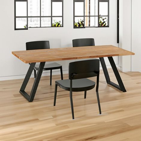 Table à manger extensible bois miel 200 cm COSTENTA (1/4)
