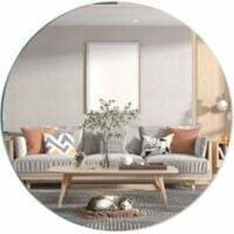 SABIR Miroir en Verre Autocollant HD Miroir Rond Autocollant Grand Miroir sans Cadre 30 cm Miroir de Table Autocollant Carreaux de Miroir Miroir d'artisanat pour la Maison, la décoration (1/5)