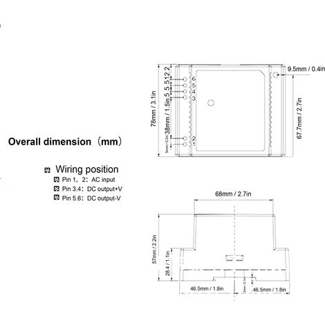 BERM@ Eingangsspannung 100–240 V AC DR-45-12 Schaltnetzteil mit einer Ausgangsschiene 45 W 12 V (1/5)