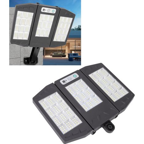 Lampadaire solaire à détecteur de mouvement 264 LED, étanche IP65, pour extérieur, cour, allée, jardin ou mur. (1/5)