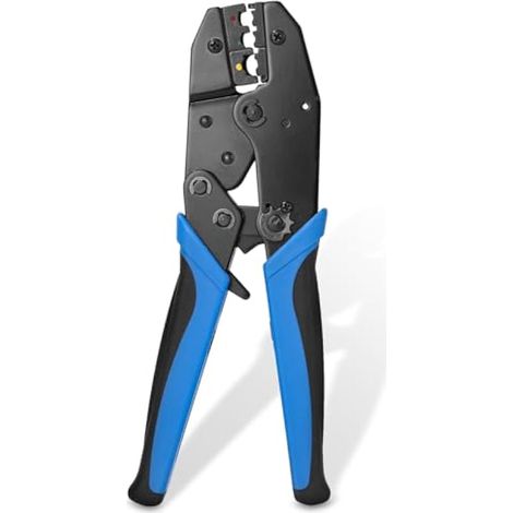 Pince à bornes, pince à sertir pour connecteurs isolés, pince de pression d'électricien pour bornes électriques – Câbles électriques Grimper 0,5-6 mm², Bleu (1/5)