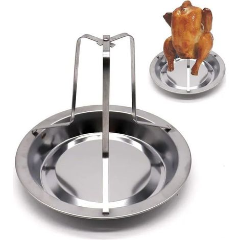 Grille de rôtissoire verticale en acier inoxydable pour poulet, plaque de cuisson, accessoires de barbecue antiadhésifs YYV (1/5)