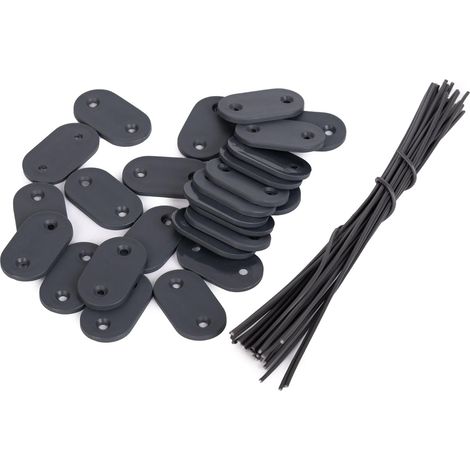 Lot de 104 pièces - Fixations PVC pour Brise-Vue et Canisse, Résistant aux Intempéries - Clips de Montage et Attaches de Câble pour Plaques - Jardin & Balcon (Anthracite) (1/5)