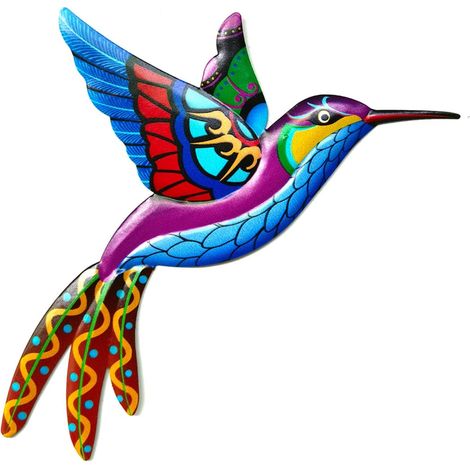 Metall-Kolibri-Wandkunst, Schmiedeeisen-Vogel-Wanddekoration, Innen- und Außendekoration für Garten, Hof, Haus, Terrasse, 1 Stück, blau (1/5)