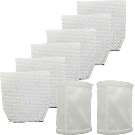 Paquete de 6+2 filtros de repuesto para aspiradora Makita T-03193 con números de modelo 443060-3 XLC02ZB XLC02ZW XLC02RB1W XLC02R1B LC01ZC y L180W hwy