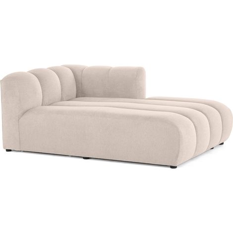 Debbie - module d'assise méridienne droit en tissu texturé - beige (1/5)