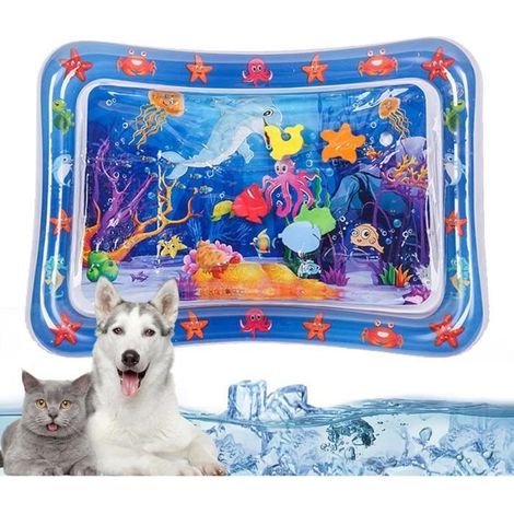 Tapis De Jeu Pour Chat, Tapis de jeu avec capteur d\'eau pour chats et chiens, Tapis De Refroidissement Gonflable (1/4)