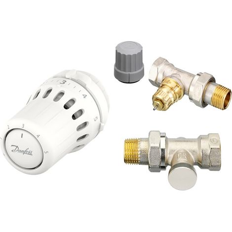 Kit complet de radiateur thermostatique liquide droit 1/2'' (15/21) - Danfoss