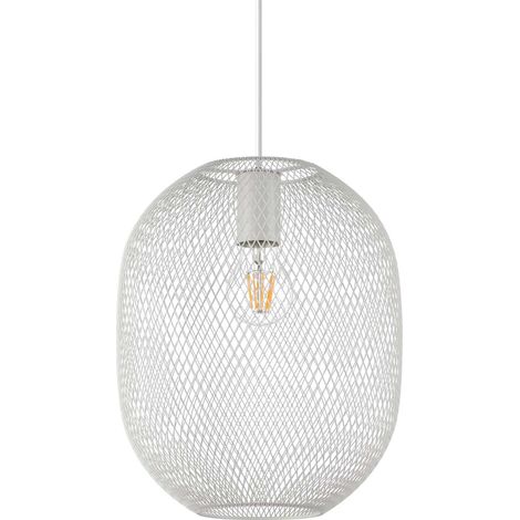 Ideal Lux NET Plafonnier suspendu avec cadre en fil de fer, 24 cm, blanc