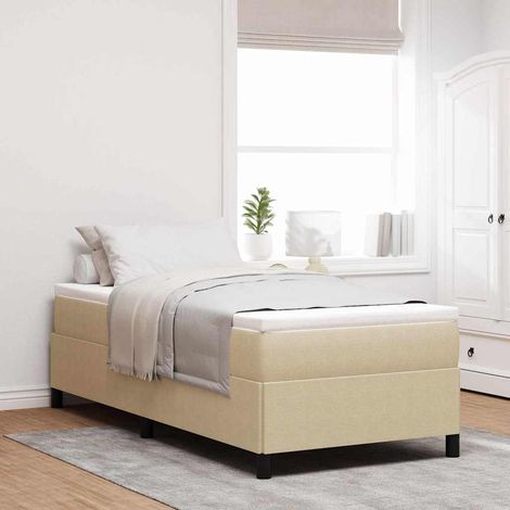 Boxspringbett Grau-Grün 80 x 200 cm Cordstoff