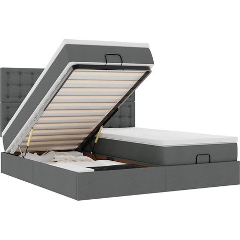 Maison Exclusive - Estructura cama otomana colchones tela gris os