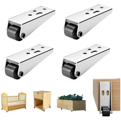 BUNTHAUS Roues pour déplacer des meubles, 4 roues universelles Mini fixes avec vis incluses pour ustensiles de cuisine, appareils ménagers et petits meubles (1/5)