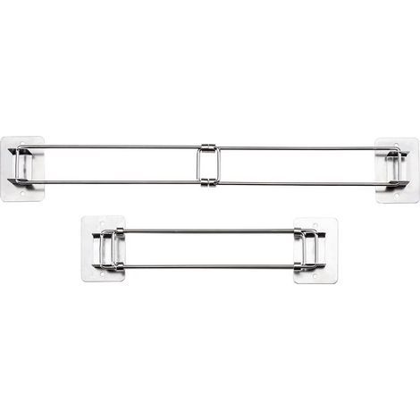 Barre de rangement d'angle pour douche de camping-car, acier inoxydable, réglable de 18 à 33 cm, lot de 2, argent (1/5)