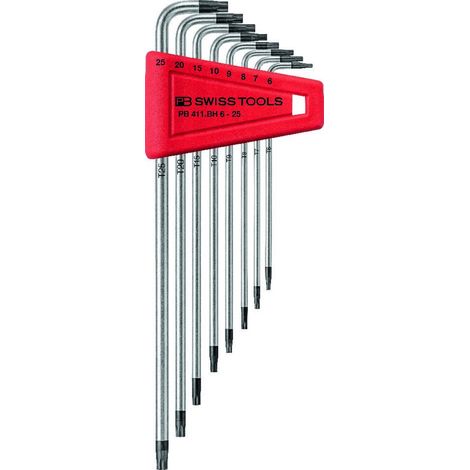 Winkelschraubendreher- Satz im Kunststoffhalter 8-teilig T6-T25 Bohrung PB Swiss Tools (1/2)