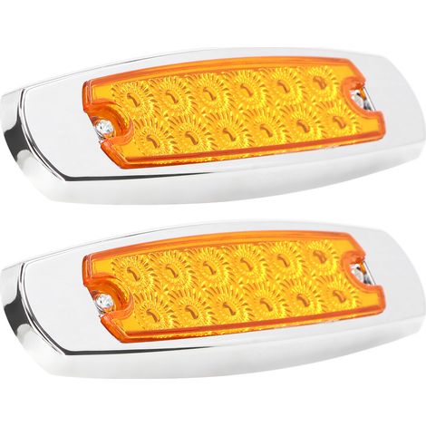 Feux de position 12V 12LEDs, indicateur de gabarit pour camion, remorque, caravane, bateau, bus, poids lourd, signalisation clignotante, paire, robuste, étanche, blanc. (1/5)