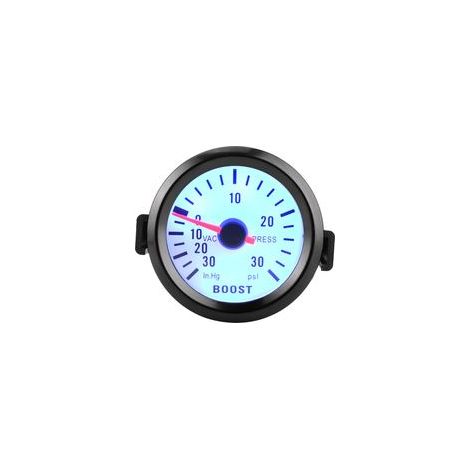 Manomètre universel à aiguille pour pression de suralimentation, indicateur de pression de vide 0-30 psi, 12 V, cadran LED bleu, diamètre 52 mm, pour voitures et moteurs (1/5)