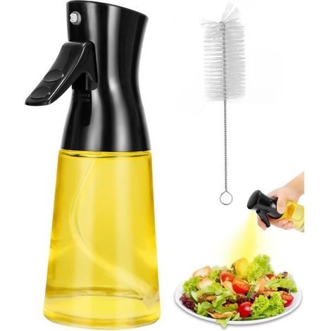 Vaporisateur Huile,Verre Spray Huile Cuisine,Pulverisateur Huile avec Brosse,Vaporisateur Huile D’Olive,Epais Flacons d'huile Spray (1/4)