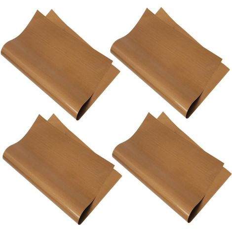 Mikikit 4 feuilles Lot de Tapis de Cuisson Réutilisables Toile de Cuisson Antiadhésive Haute Résistance Chaleur Adaptés pour et Pâtisserie Facile à Nettoyer'-'- (1/5)