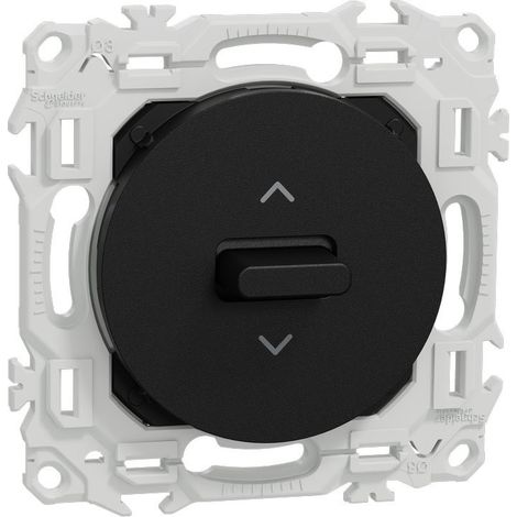 Schneider – Poussoir volet roulant 3 positions à levier – Installation facile – Pour matériaux électriques – Noir onyx (1/3)