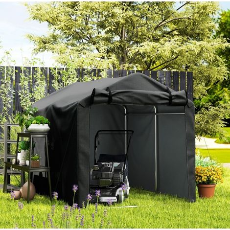 Wasserdichter Gartenschuppen 220 x 157 x 165 cm schwarz OKMYHOME (1/5)
