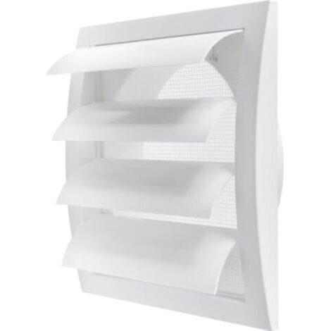 ALLIANDISHotte d'aération blanche de 150 mm avec écran anti-parasitaire et bride intégrés, blanc, couvercle de grille d'aération, couvercle de conduit d'évacuation de CVC (190 x 190 mm) (1/5)