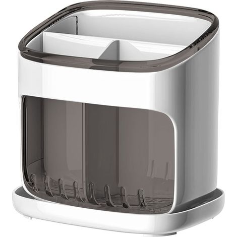 Portaposate e portabacchette con design a drenaggio inclinato, ad asciugatura rapida, anti-ribaltamento, ideale per piani cucina e cassetti, perfetto per chi ama cucinare in casa. (1/5)