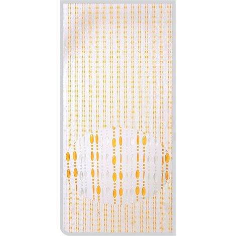 Trade Shop - ZWEIFARBIGER TRANSPARENT-ORANGE PVC-FLIEGENVORHANG MIT PERLEN 100X220CM TPL66 017342 -