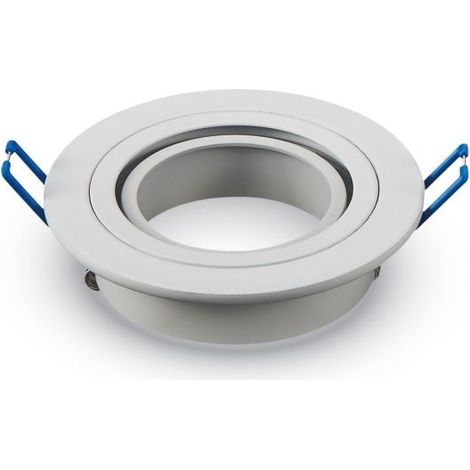 V-TAC Portafaretto LED da Incasso Rotondo GU10 e GU5.3 (MR16) Colore Bianco Orientabile - SKU 3599 VT-782RD-WH
