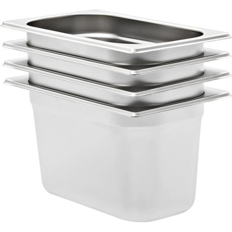 Gastronormbehälter 4 Stk. GN 1/4 150 mm Edelstahl