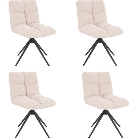 Home Deluxe - Chaise de salle à manger pivotante NODA Couleur : Beige, Quantité : 4 (1/5)
