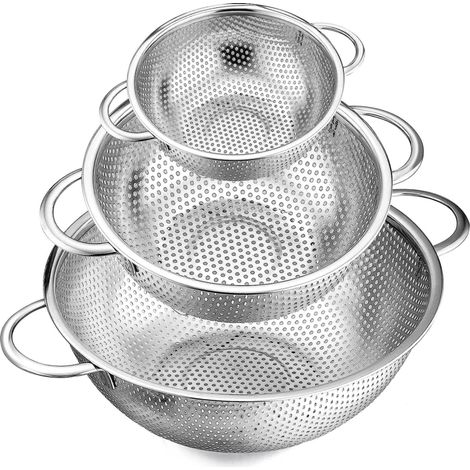 Juego de tamices de acero inoxidable microperforados de tres capas (1 cuarto, 2,5 cuartos, 4,5 cuartos) (3) (1/5)