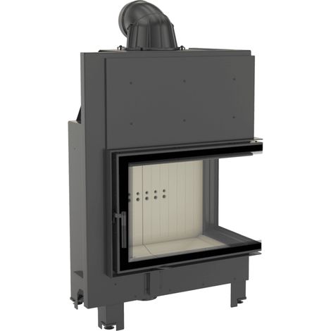 Kamineinsatz aus Stahl KRATKI MBA rechts 17 kW Ø 200 gebogenes Glas (1/5)