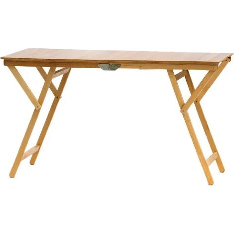 Mesa plegable de madera natural 70x140x72 cm