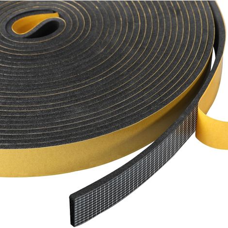 Tira de sellado autoadhesiva de 20 mm (largo) x 3 mm (alto), aislamiento para ventanas, sello de espuma adhesiva para puertas, cinta aislante de espuma para puertas y ventanas, 10 m en total.